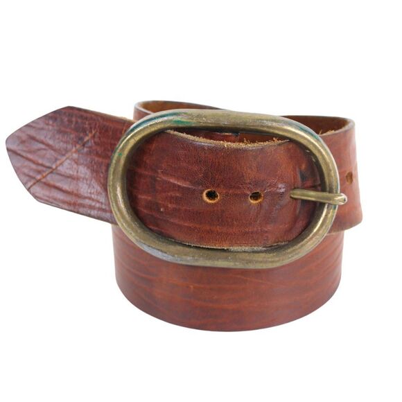 CLASSIC BROWN GENUINE LEATHER 1 7/8"Wd DRESS CASUAL WOMEN'S BELT Size L (61D - Picture 2 of 11